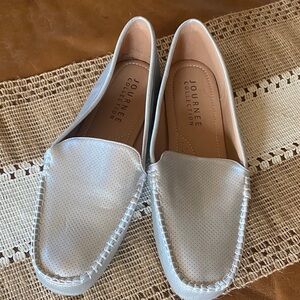 Journee Collection Silver Perforated Moccasins